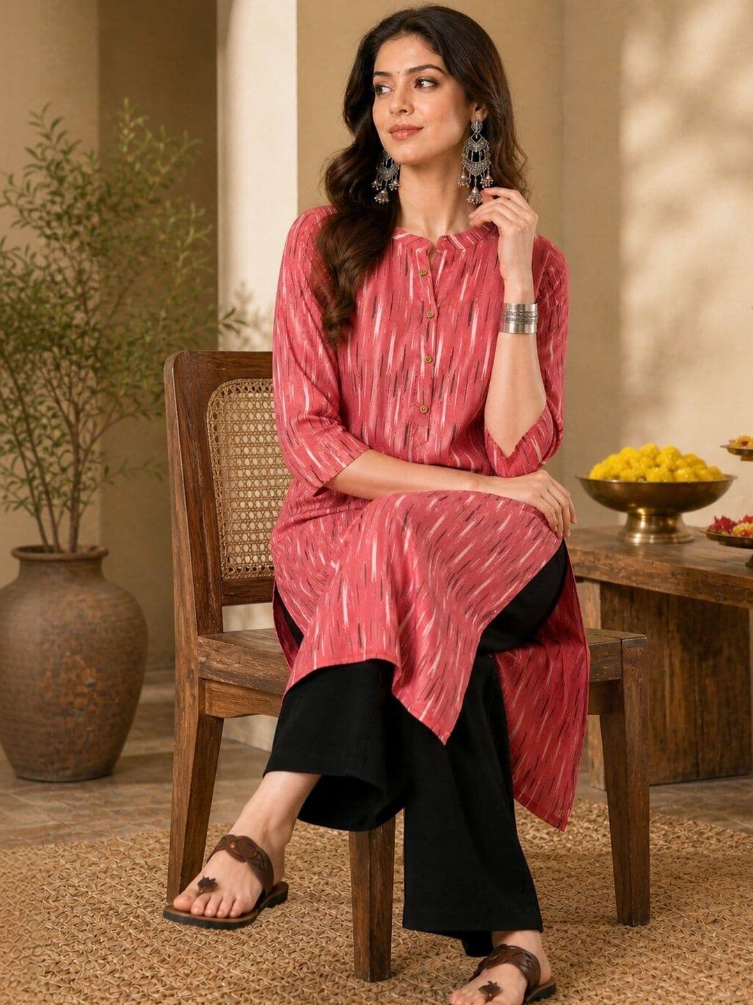 Anouk Women  Abstract Printed Straight  Kurta thumbnail 5
