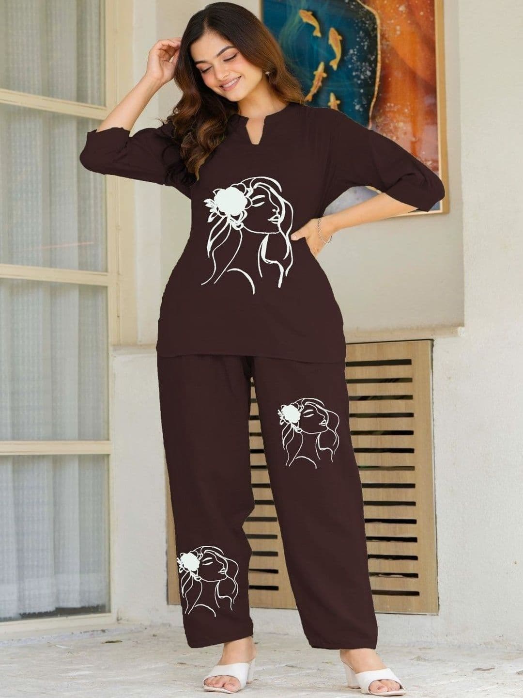 Naida Printed Top with Trousers thumbnail 3