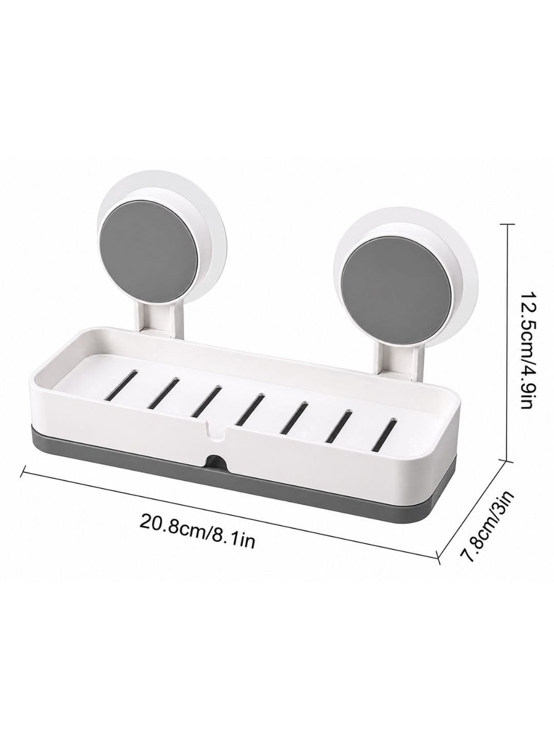Klivon White & White Solid Plastic Soap Dish thumbnail 3