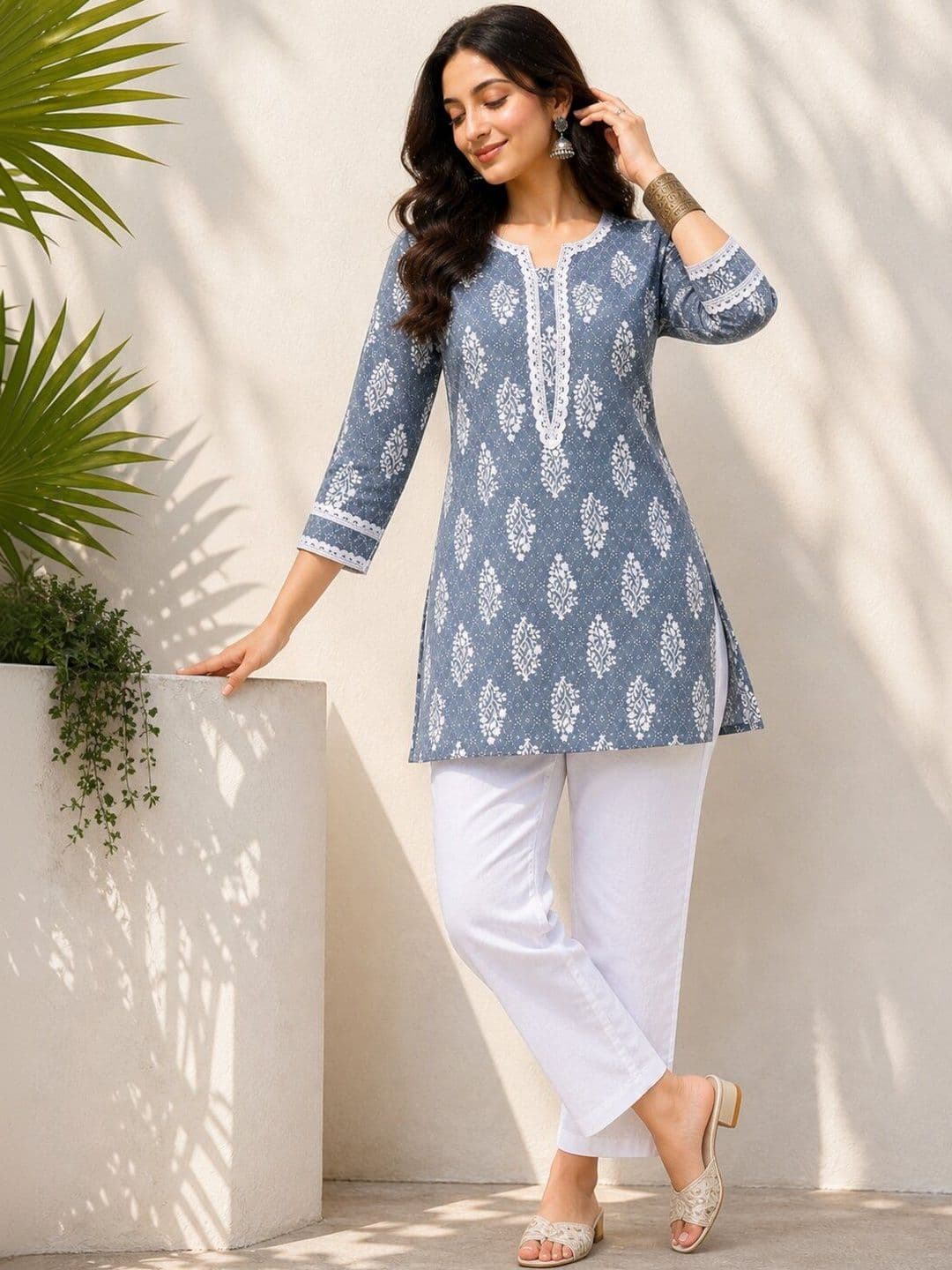 METAFAB Ethnic Motifs Printed Pure Cotton Kurti thumbnail 6