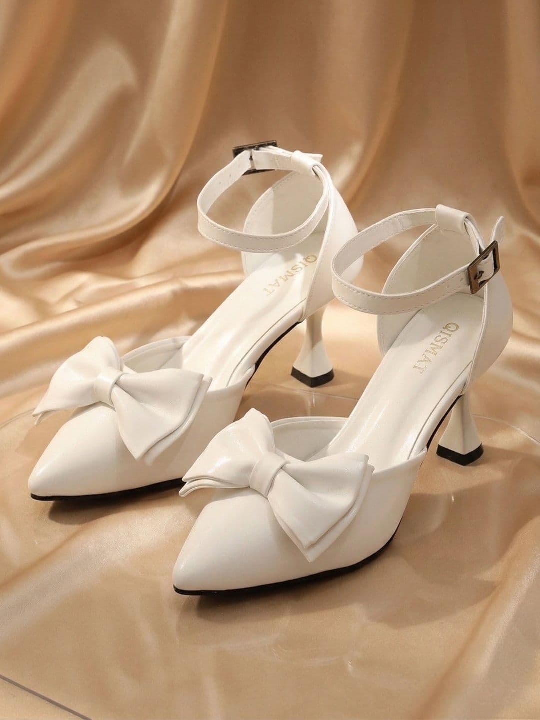 Qismat Party Slim Heeled Pumps with Bows - view 1
