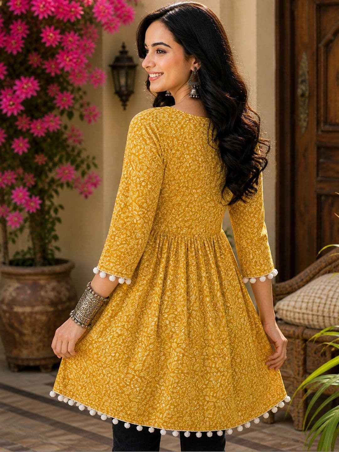 METAFAB Botanical Printed Handloom Empire Kurti thumbnail 6