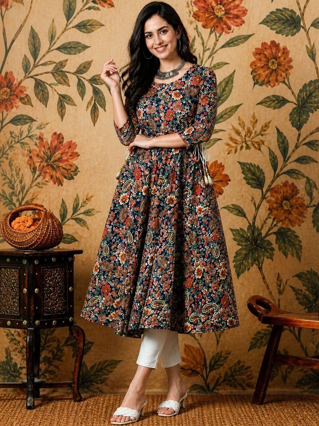 Anouk Mirage Floral Printed Indie Prints Anarkali Kurta thumbnail 2