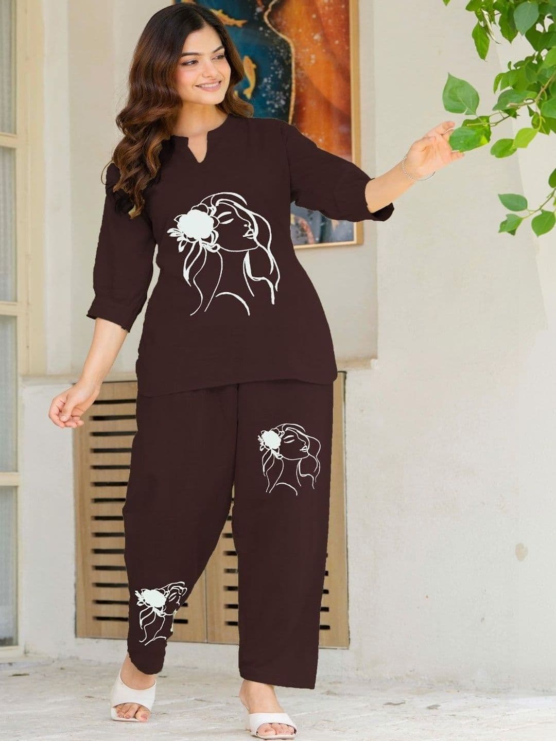 Naida Printed Top with Trousers - view 1
