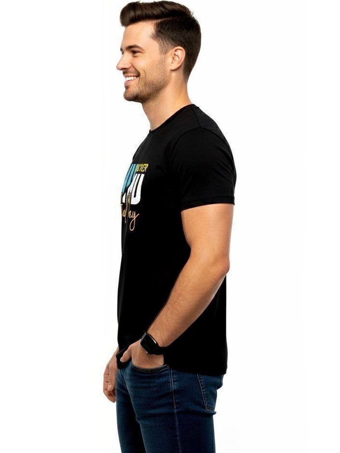 Vogally Men Typography Printed T-shirt thumbnail 2