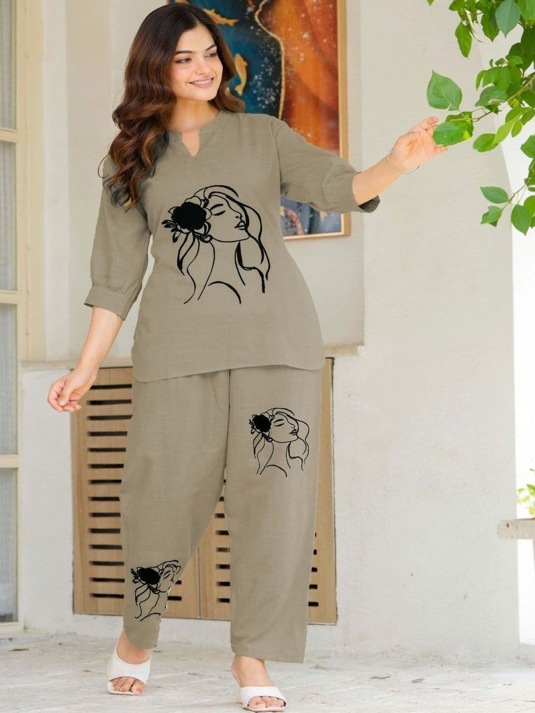 Naida Printed Top with Palazzos thumbnail 2