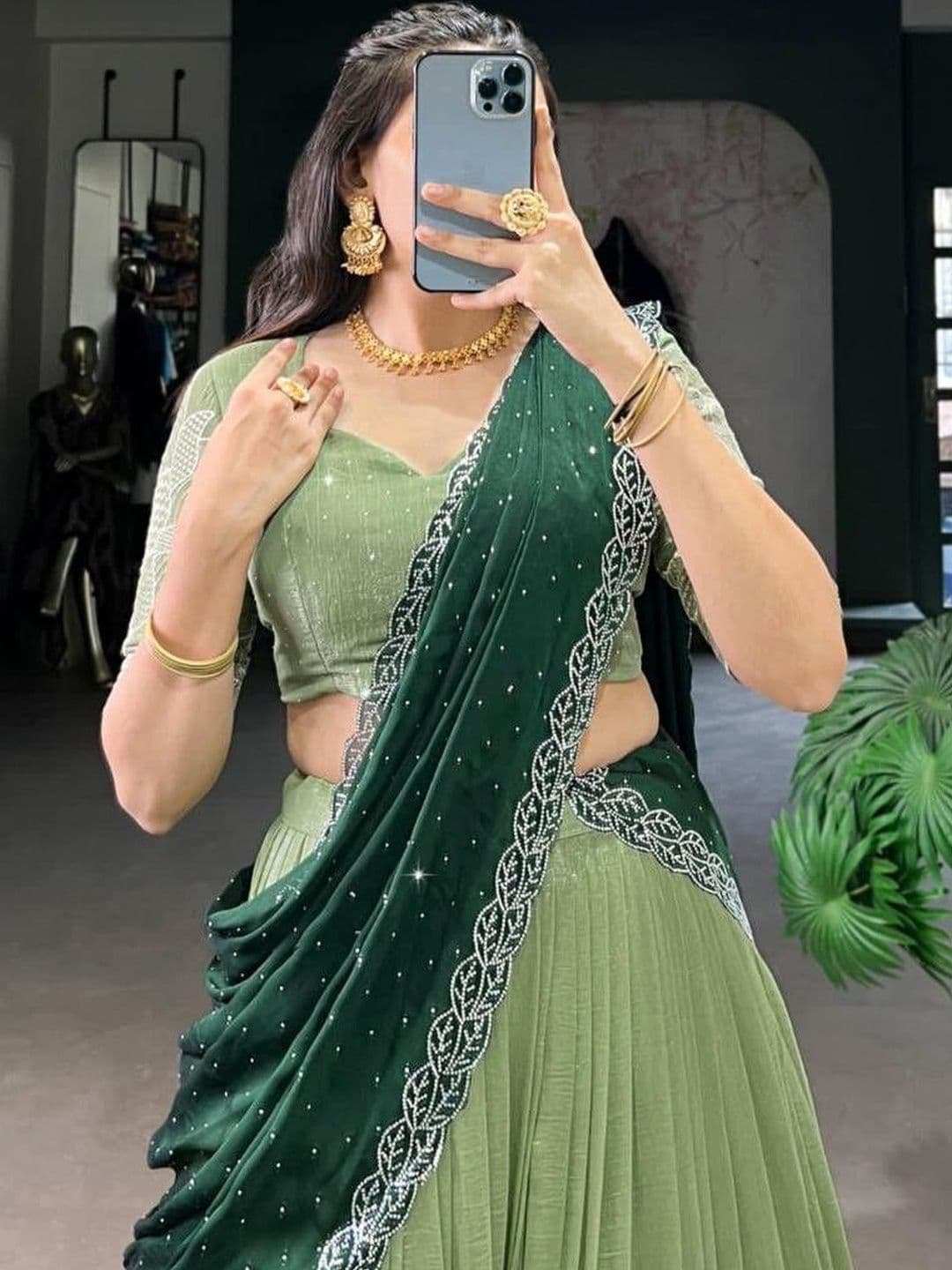 all about you Embellished Sequinned Ready to Wear Lehenga & Blouse With Dupatta thumbnail 3