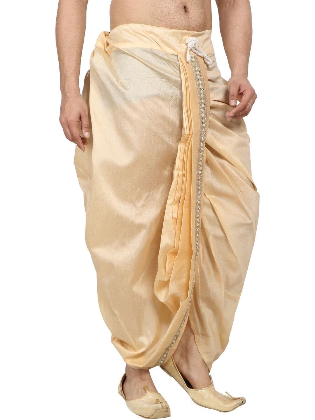 FANZI Men Embroidered Silk Blend Dhoti Pants Dhotis thumbnail 4