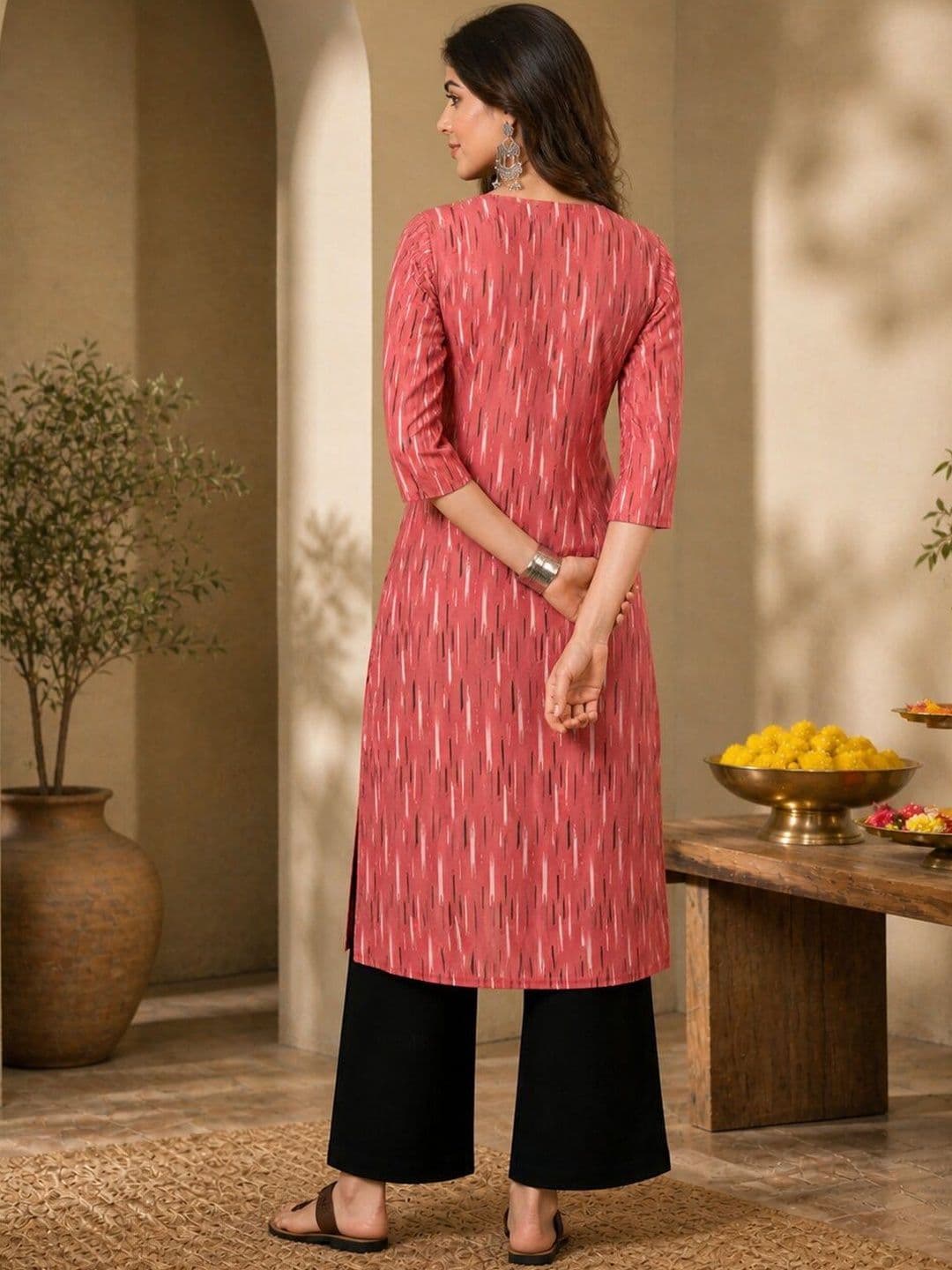 Anouk Women  Abstract Printed Straight  Kurta thumbnail 4