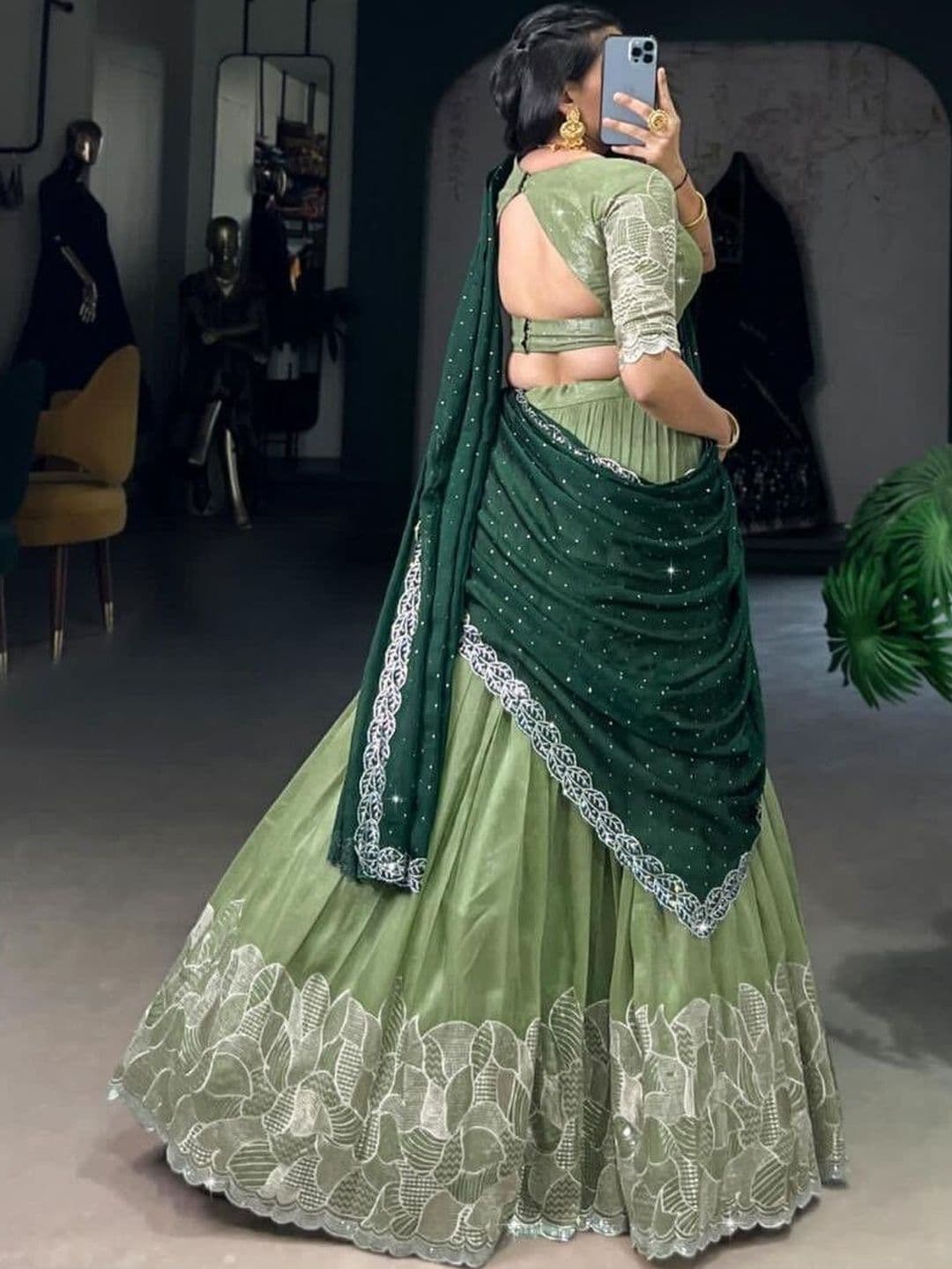 all about you Embellished Sequinned Ready to Wear Lehenga & Blouse With Dupatta thumbnail 2