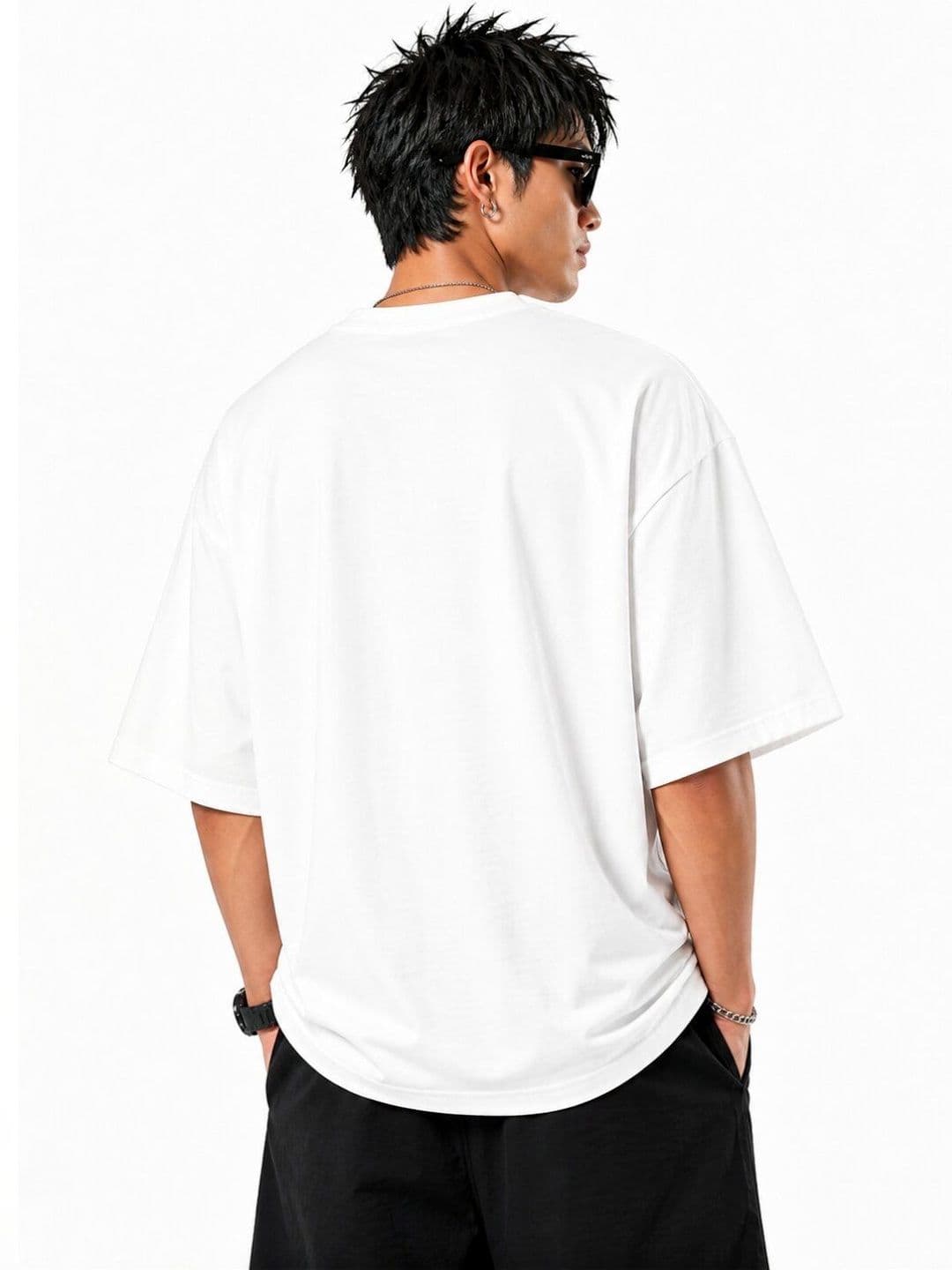 HASTEN Men Oversized Brand Logo Printed T-shirt thumbnail 4