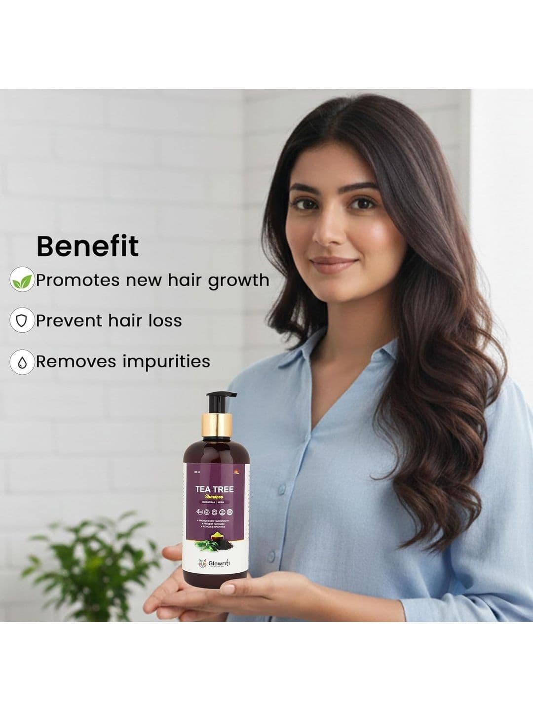 GLOWRITI Tea Tree Cleanser Shampoo - 300 ml thumbnail 3