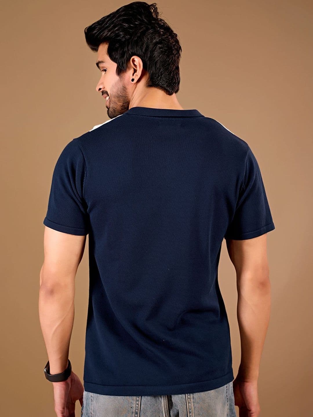 ULUPZ Men Colourblocked Polo Collar T-shirt thumbnail 5