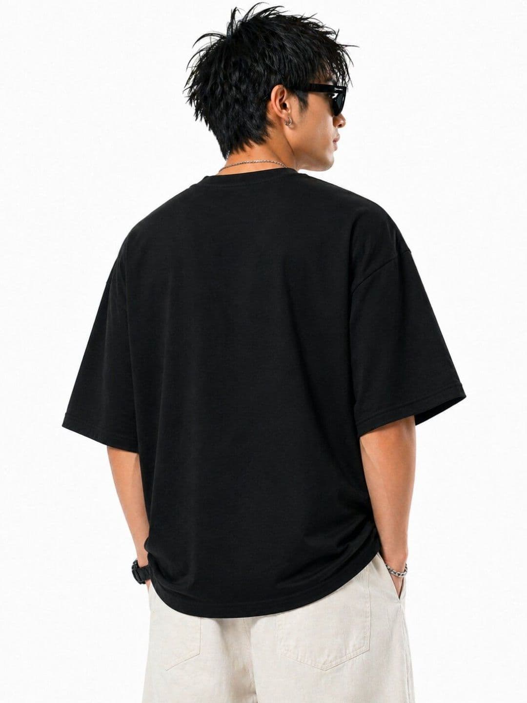 HASTEN Men Printed Pure Cotton Oversized T-shirt thumbnail 2