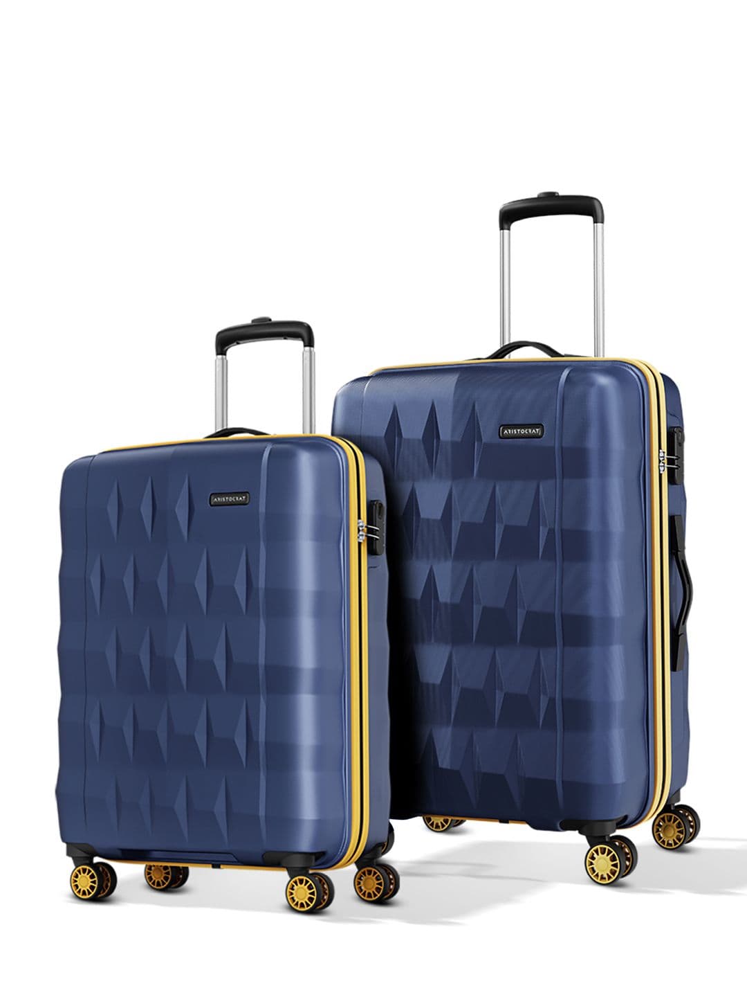 Aristocrat Comet Blue Set of 2 Small & Medium Hard 56 & 66cm Trolley Bag with Smooth 8-Wheel - view 1