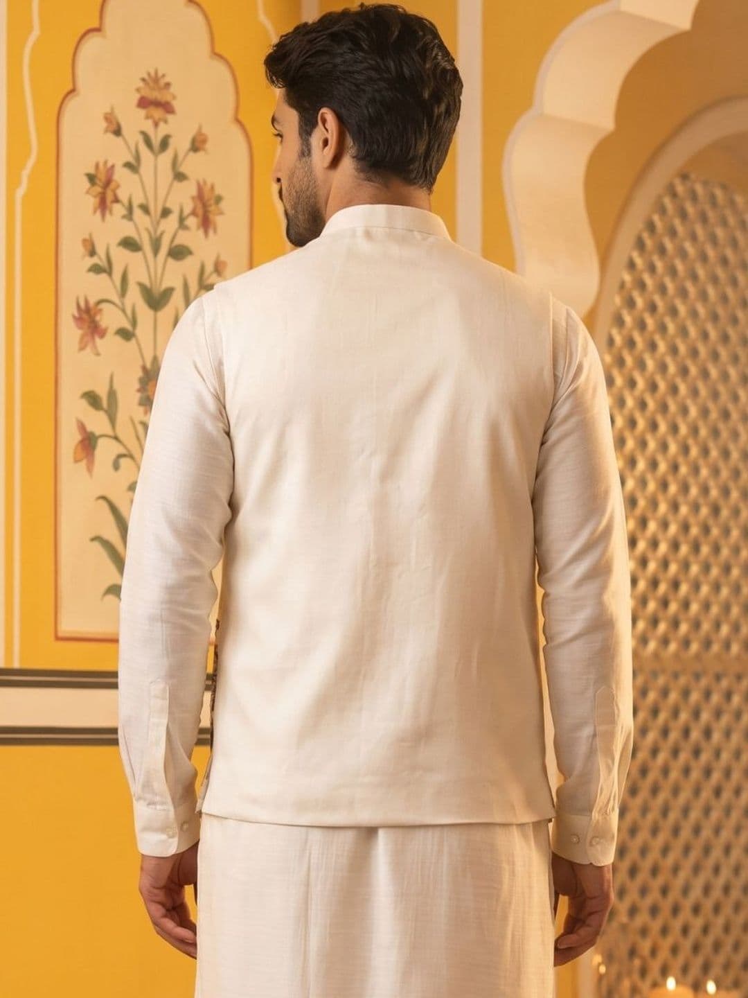 Jompers Printed Satin Nehru Jackets thumbnail 3