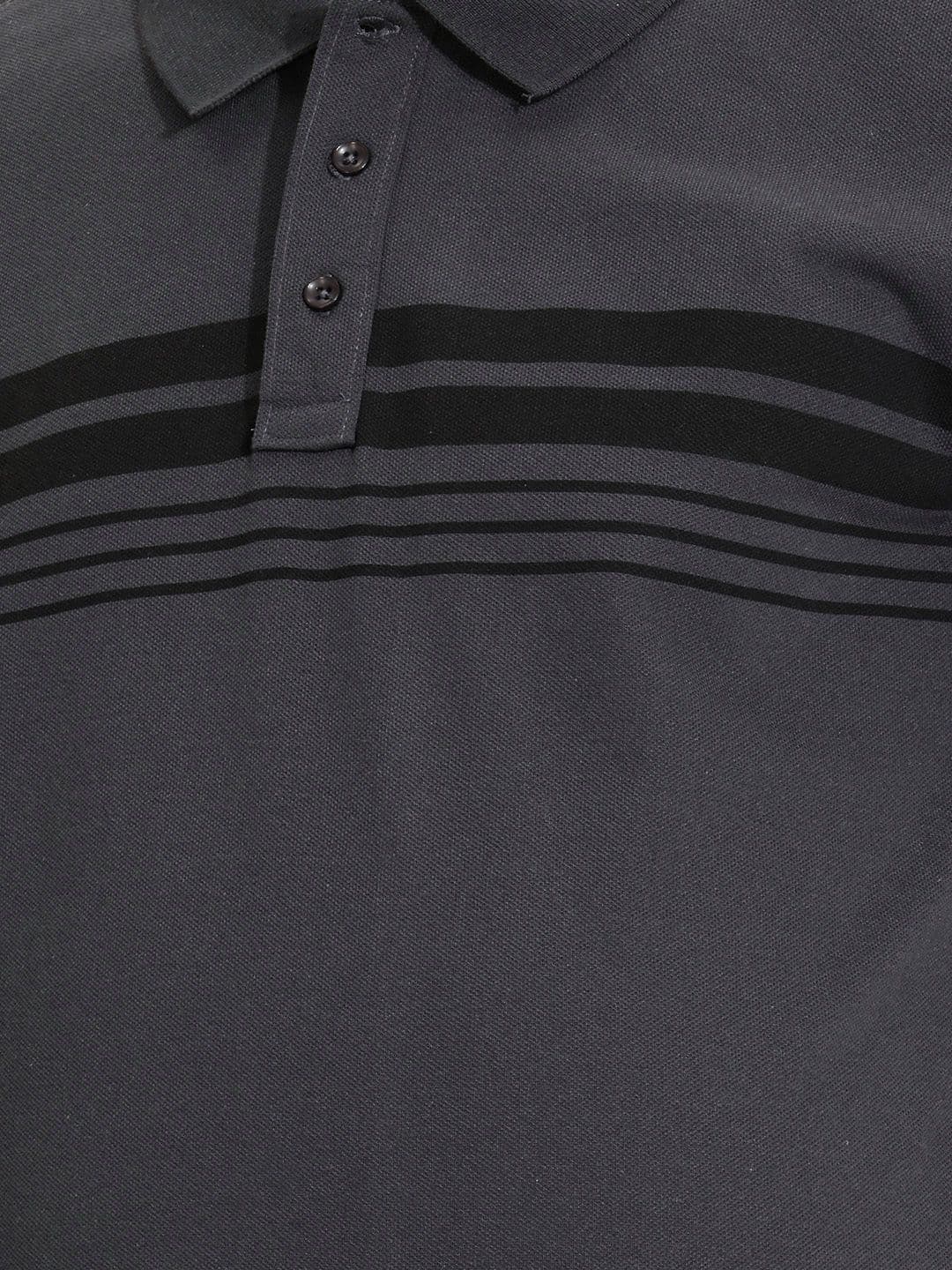 Sztori Plus Size Striped Polo Collar Pure Cotton T-shirt thumbnail 2