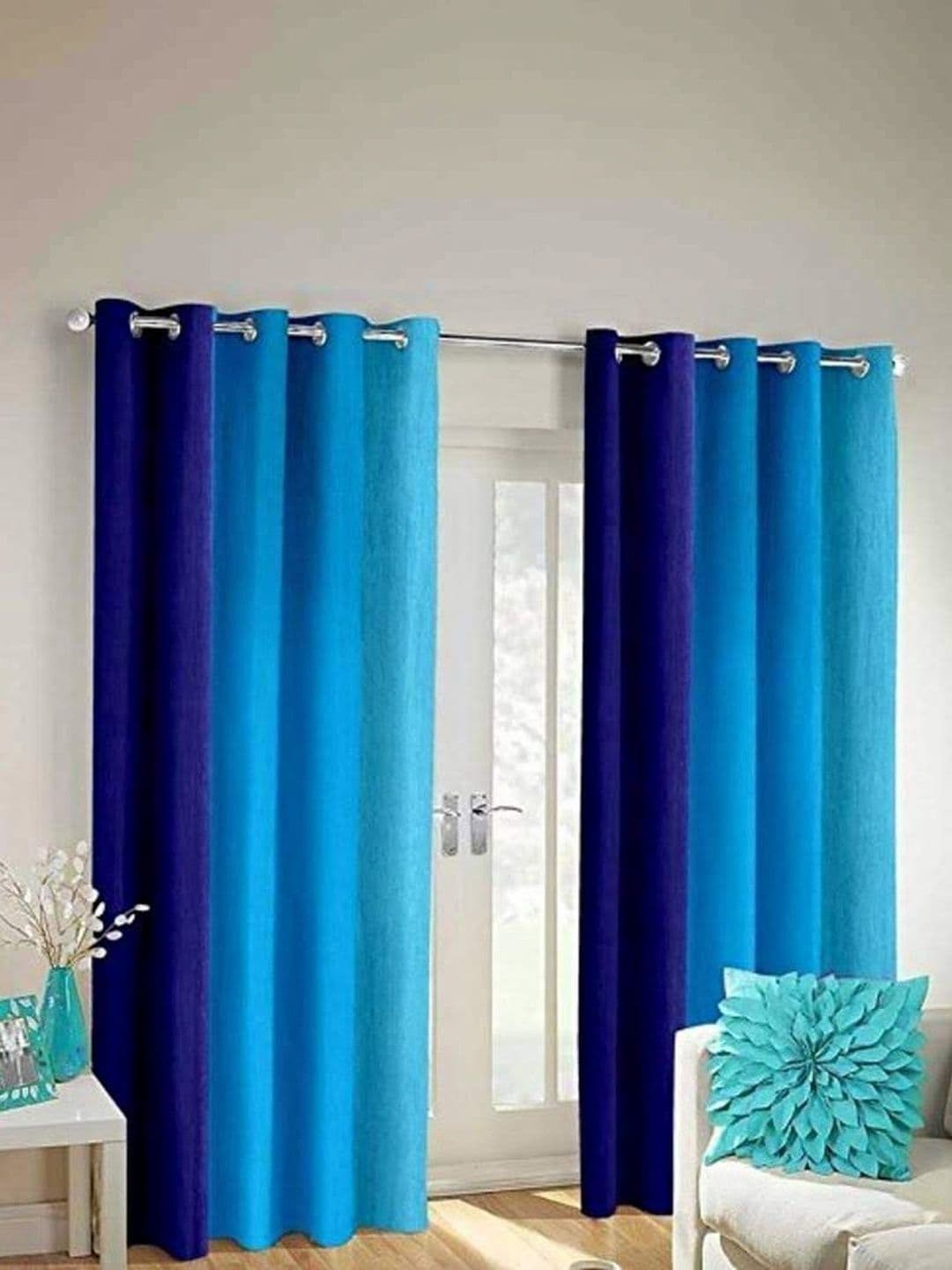 SAI ARPAN Multicoloured Colourblocked Curtains and Sheers - view 1