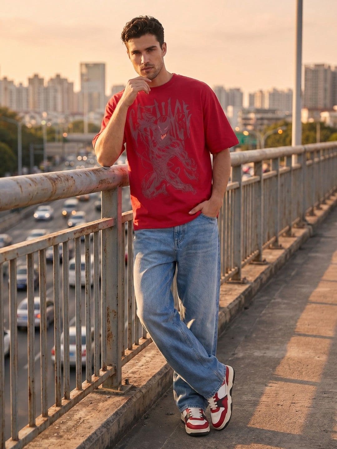 glitchez Venom Graphic Printed Oversized Fit T-shirt thumbnail 3
