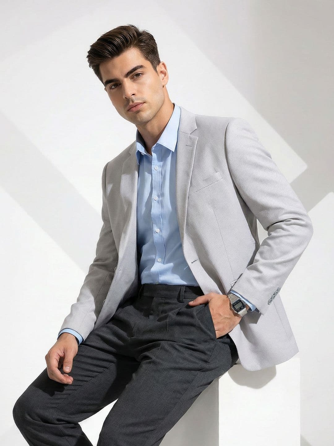 INVICTUS Single Breasted Notched Lapel Formal Blazer - view 1