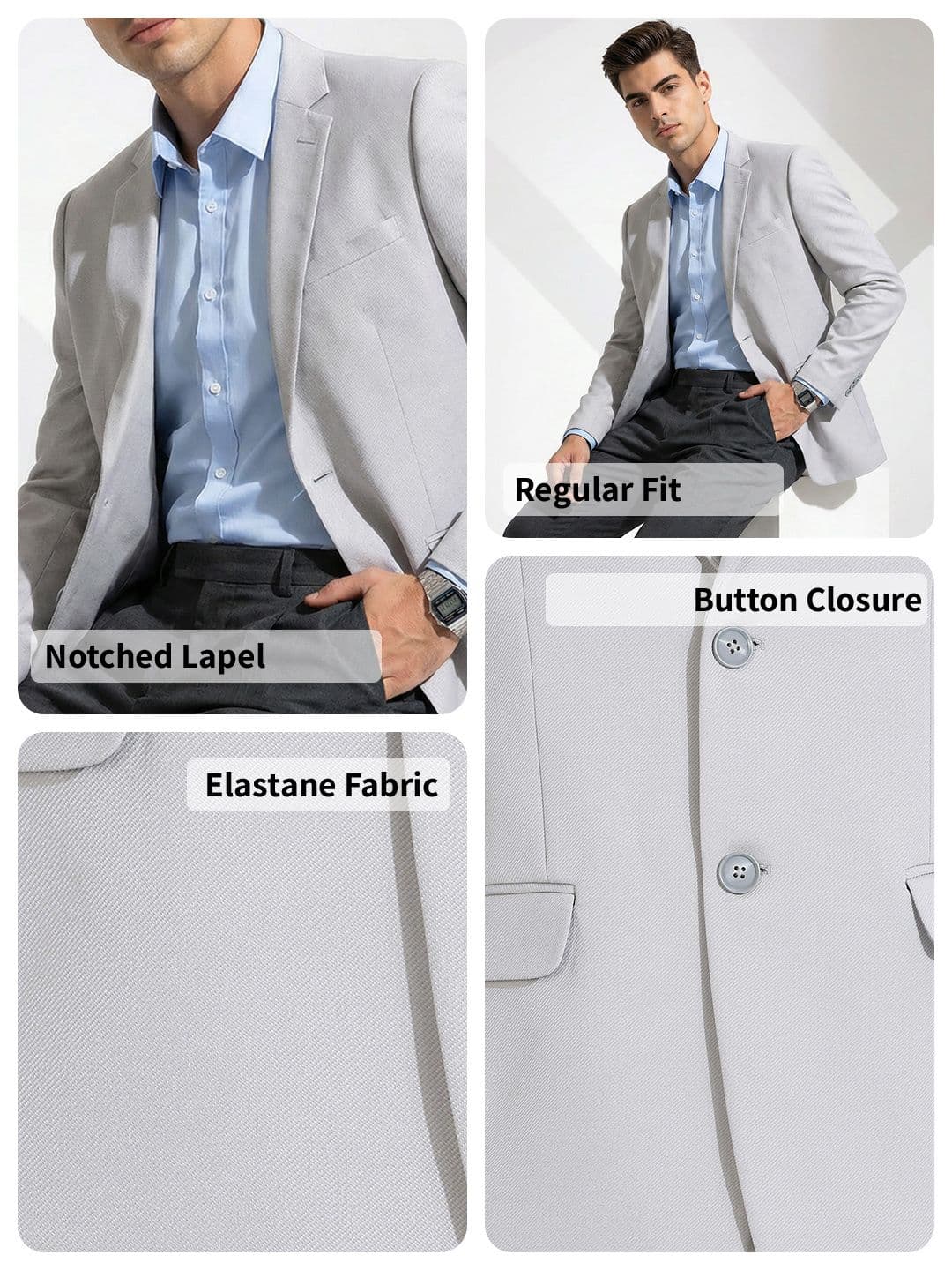 INVICTUS Single Breasted Notched Lapel Formal Blazer thumbnail 4