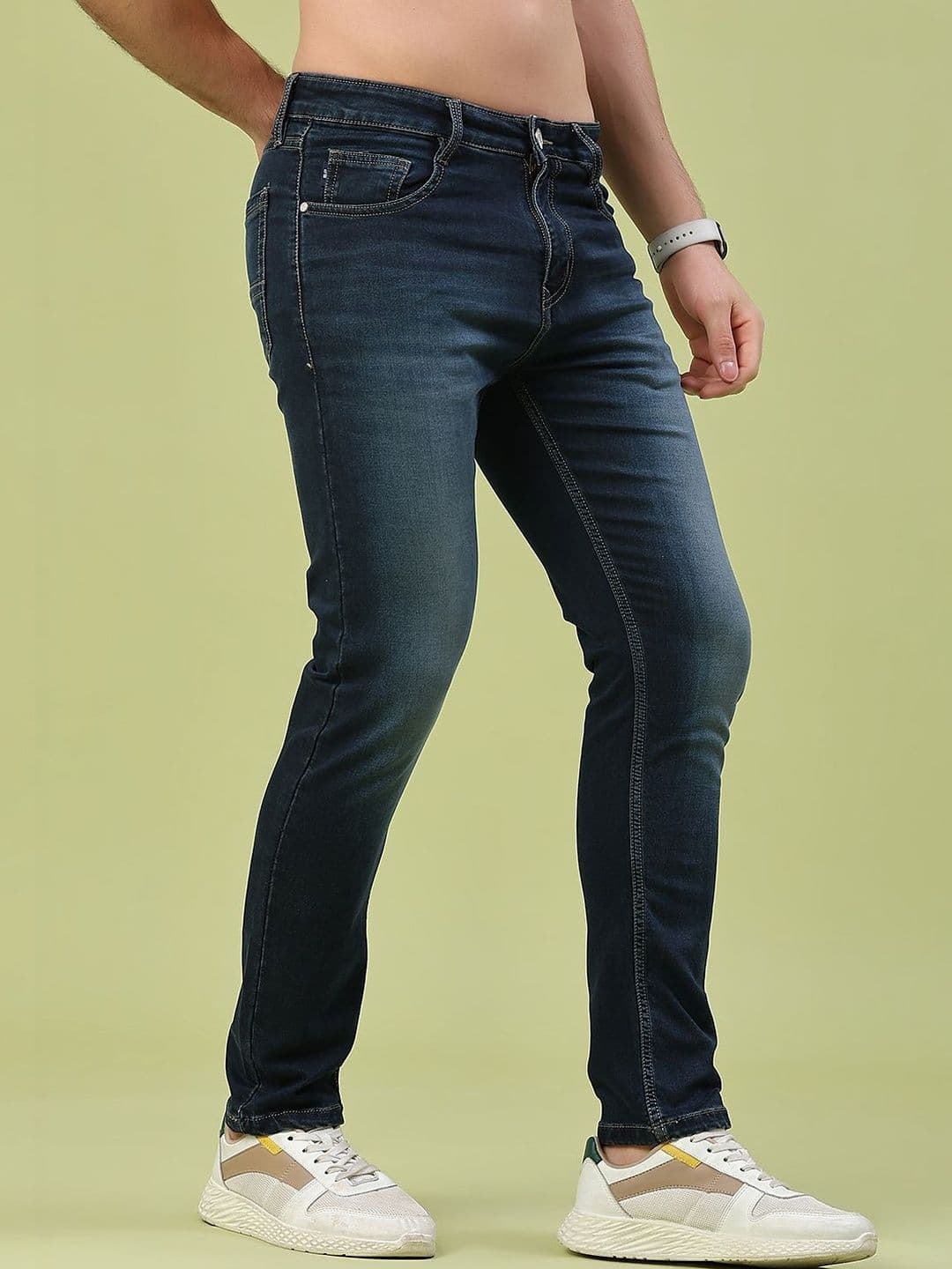 V-Mart Men Skinny Fit Mid-Rise Light Fade Jeans thumbnail 5