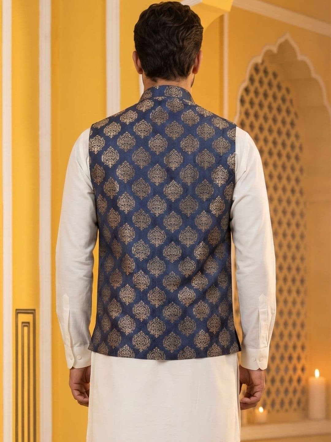 Jompers Printed Satin Nehru Jackets thumbnail 5