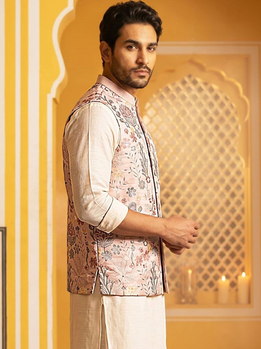 Jompers Printed Satin Nehru Jackets thumbnail 3