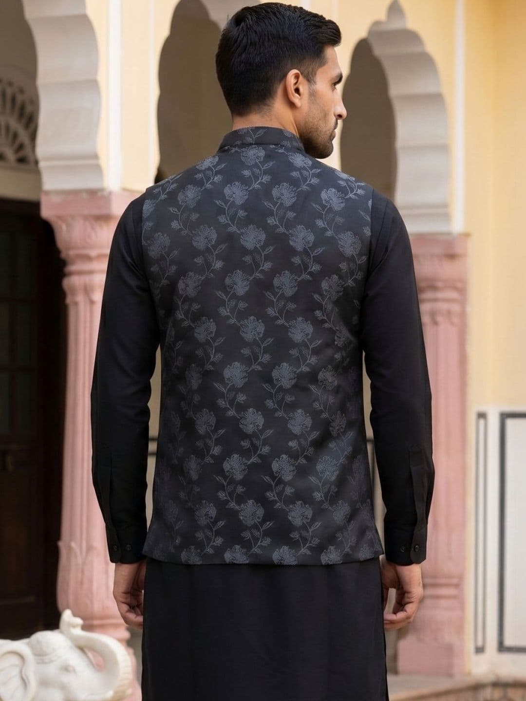 Jompers Printed Satin Nehru Jackets thumbnail 3