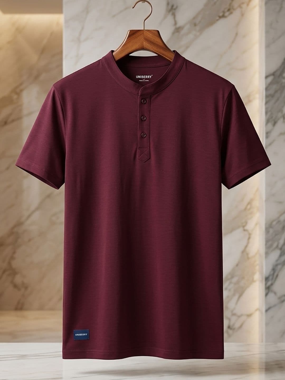UNIBERRY Men Henley Neck Pockets T-shirt thumbnail 4