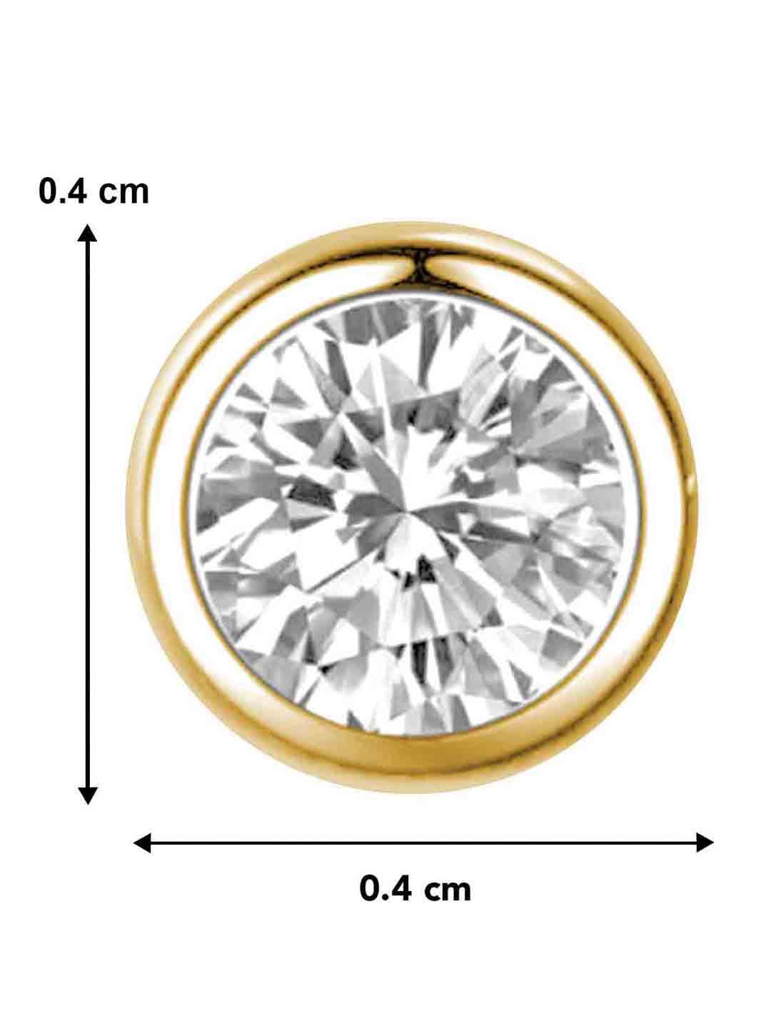 Peora Gold-Plated Stainless Steel Cubic Zirconia Contemporary Studs Earrings thumbnail 2