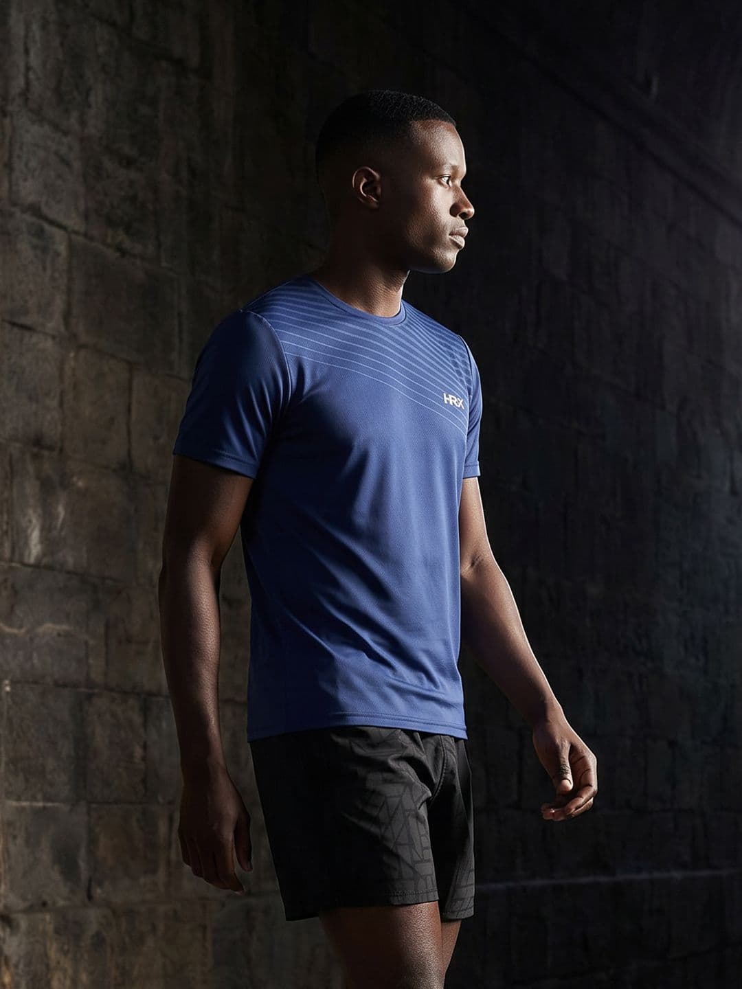 HRX by Hrithik Roshan Striped Rapid-Dry Training T-shirt - view 1