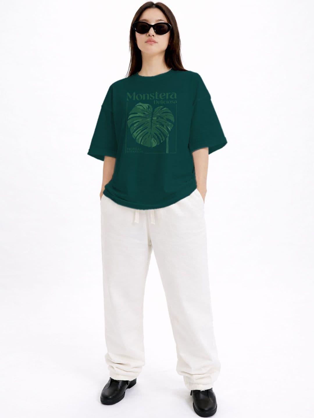 The Roadster Lifestyle Co Printed Organic Cotton Round Neck Oversized Tshirt thumbnail 3