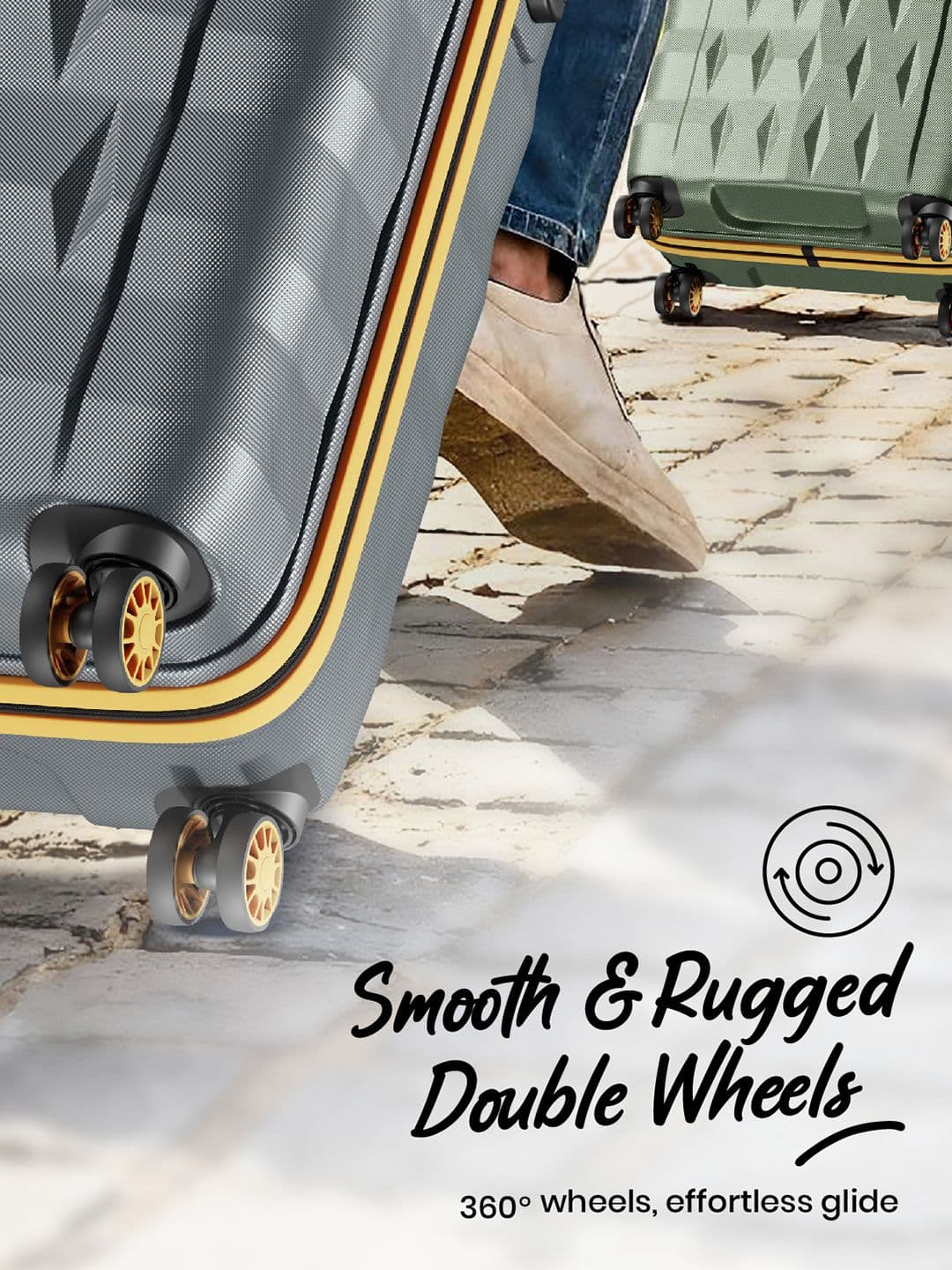 Aristocrat Comet Grey Small Hard Luggage 56cm Cabin Trolley Bag with Smooth 8-Wheel thumbnail 6