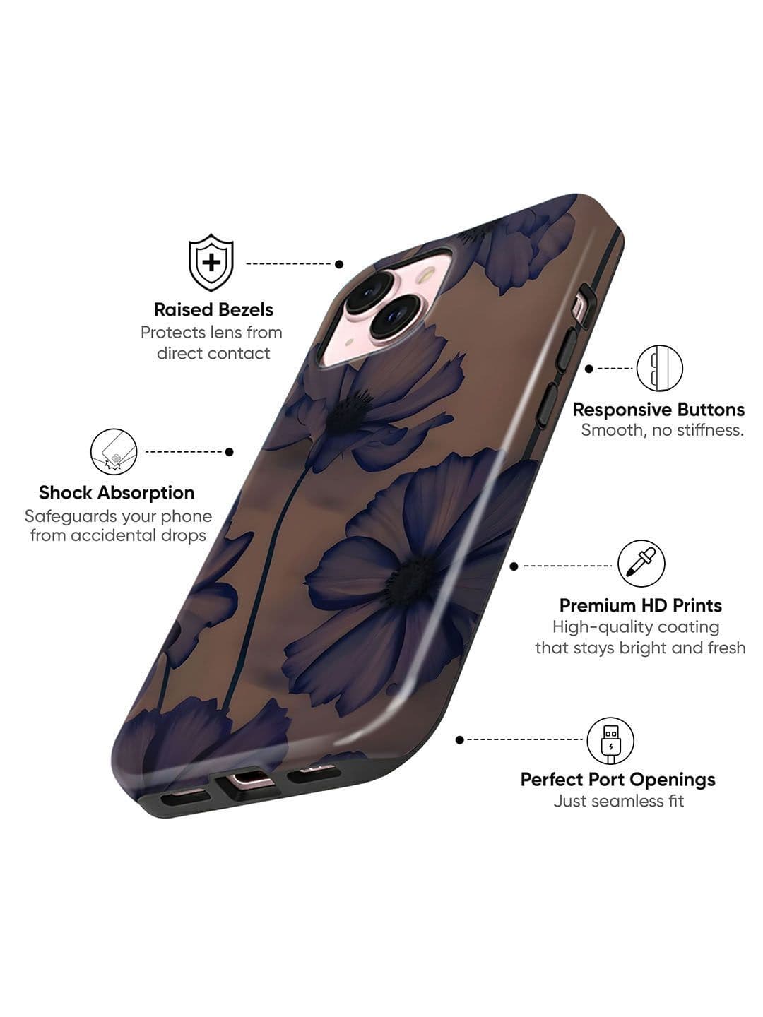 QRIOH Floral Printed iPhone 15 Pro Max Back Case Mobile Accessories thumbnail 2