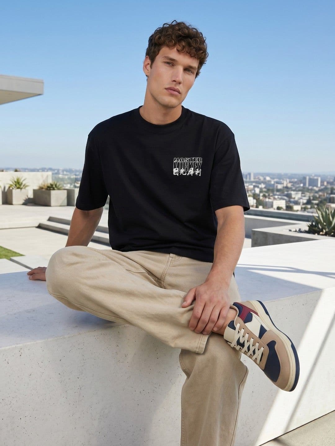 glitchez Master Mickey Graphic Mickey Mouse Printed Oversized Fit T-shirt thumbnail 3
