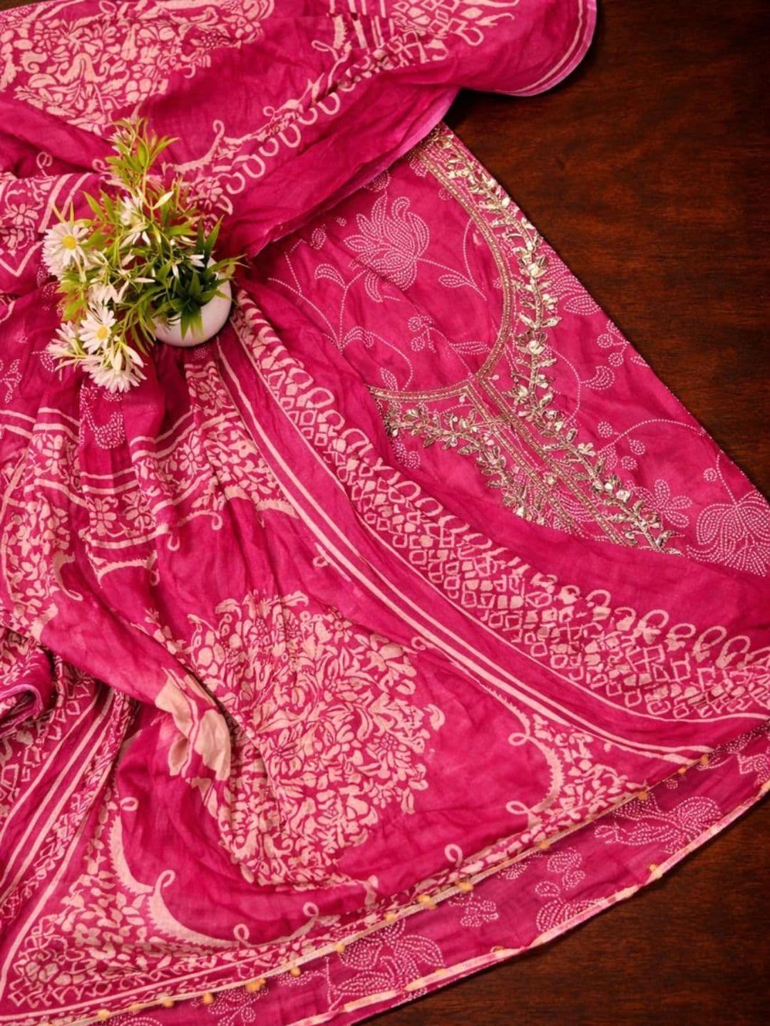 EJS Embroidered Pure Cotton Unstitched Pure Cotton Dress Material - view 1