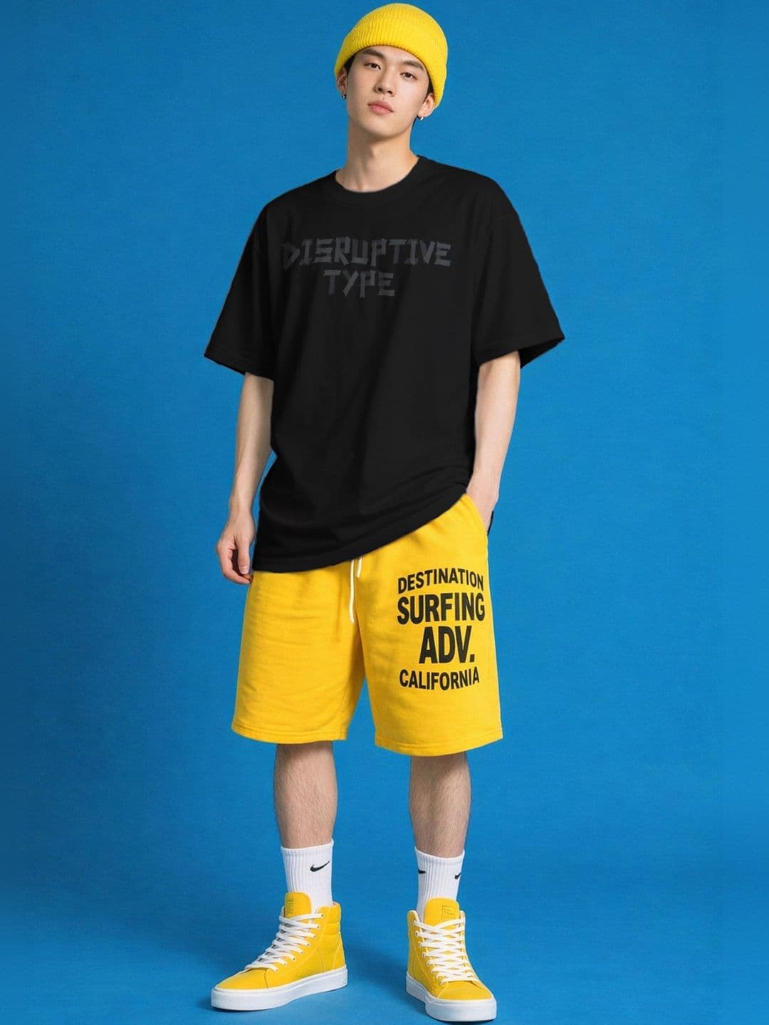 The Roadster Lifestyle Co Printed Organic Cotton Round Neck Oversized Tshirt thumbnail 4