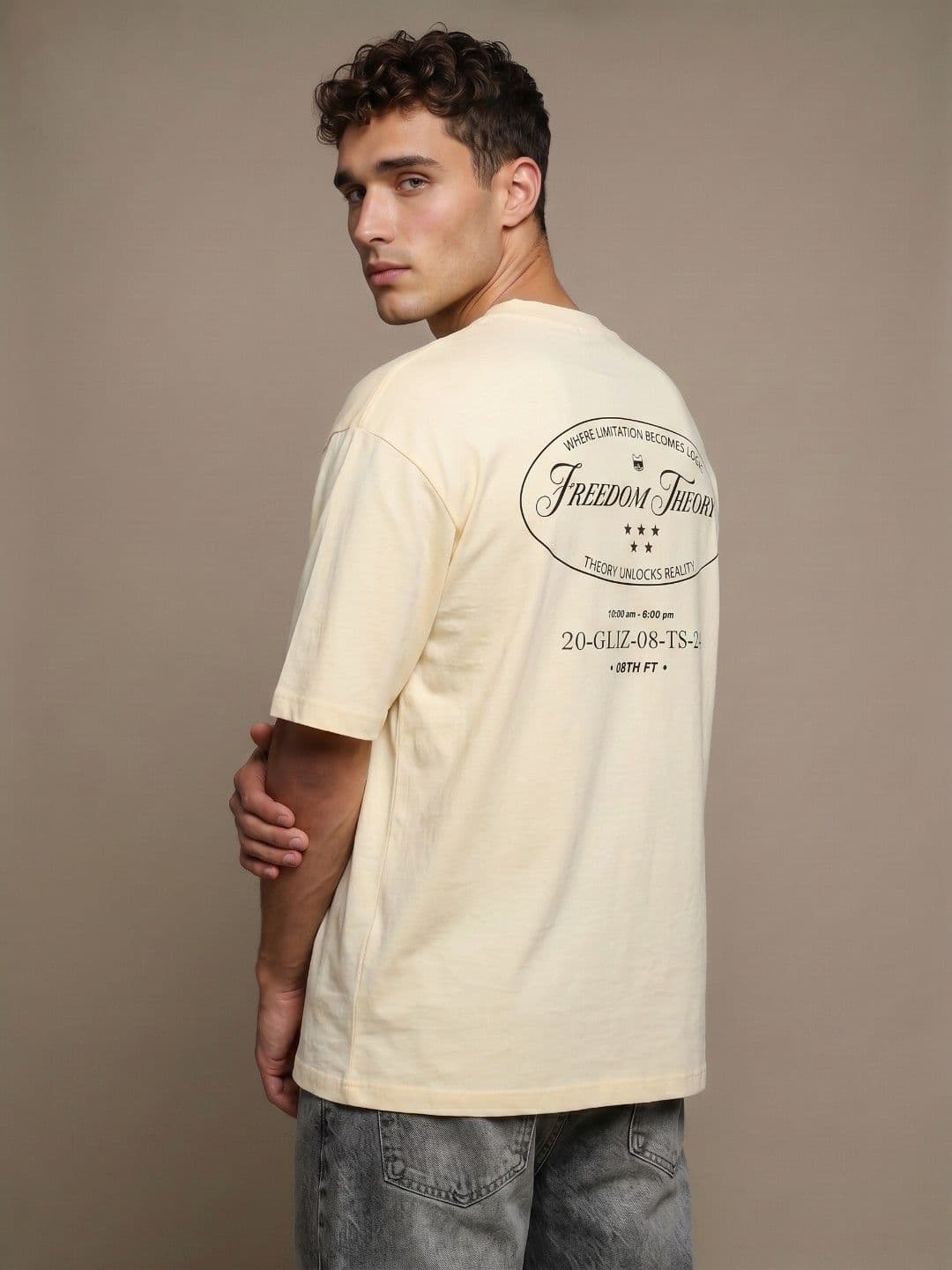 glitchez Freedom Theory Typography Oversized Fit T-shirt - view 1