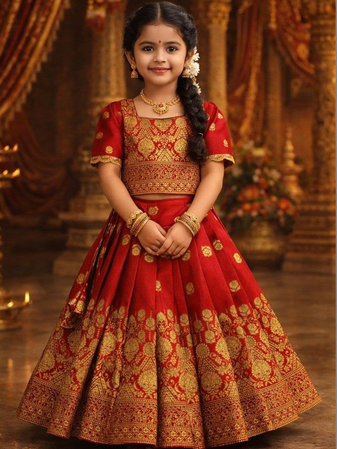 Xepon Girls Embroidered Ready to Wear Lehenga & - view 1