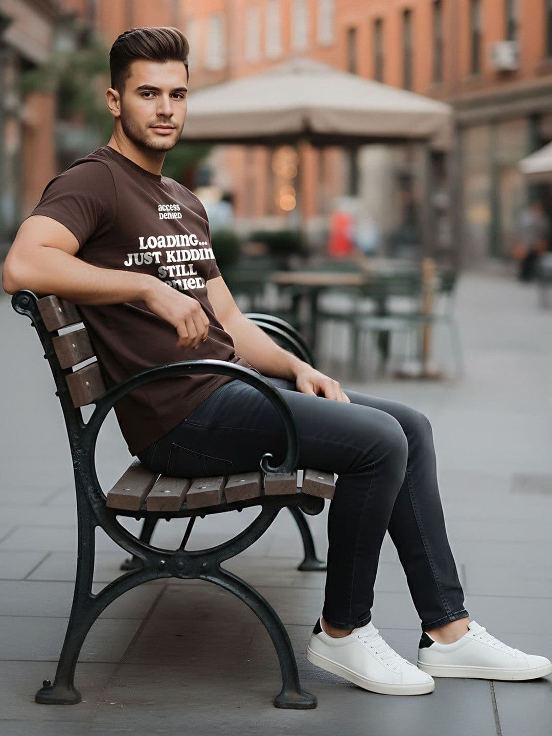 SYMBLANCE Men Typography Printed T-shirt thumbnail 3