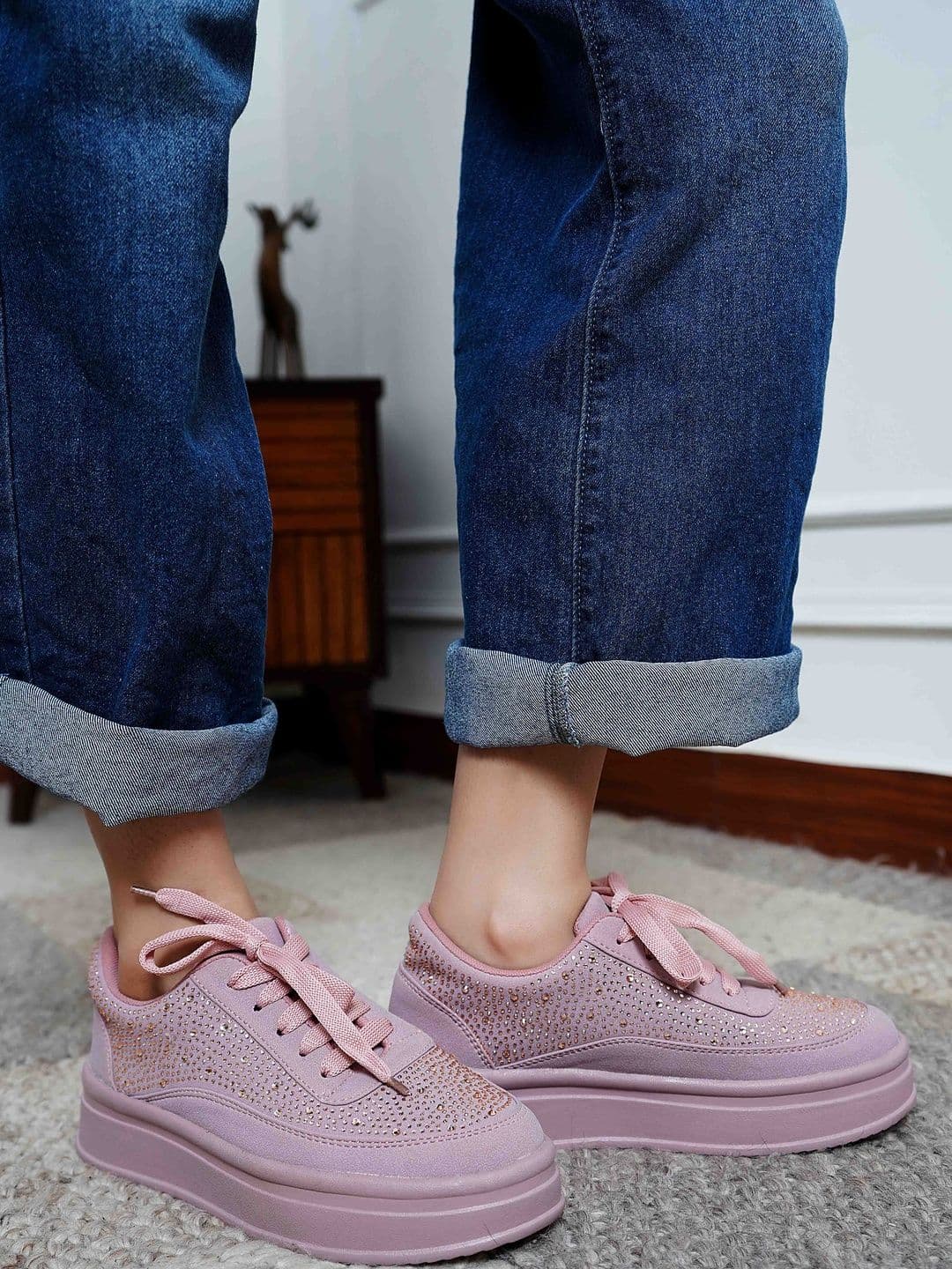 Shezone Women Textured Sneakers thumbnail 4