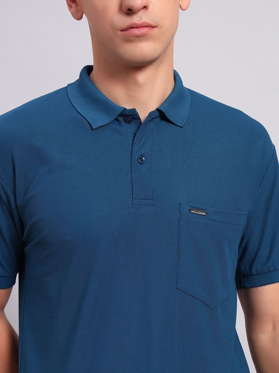 Resilience Blue Polo Collar Regular Fit T-shirt for Men thumbnail 2