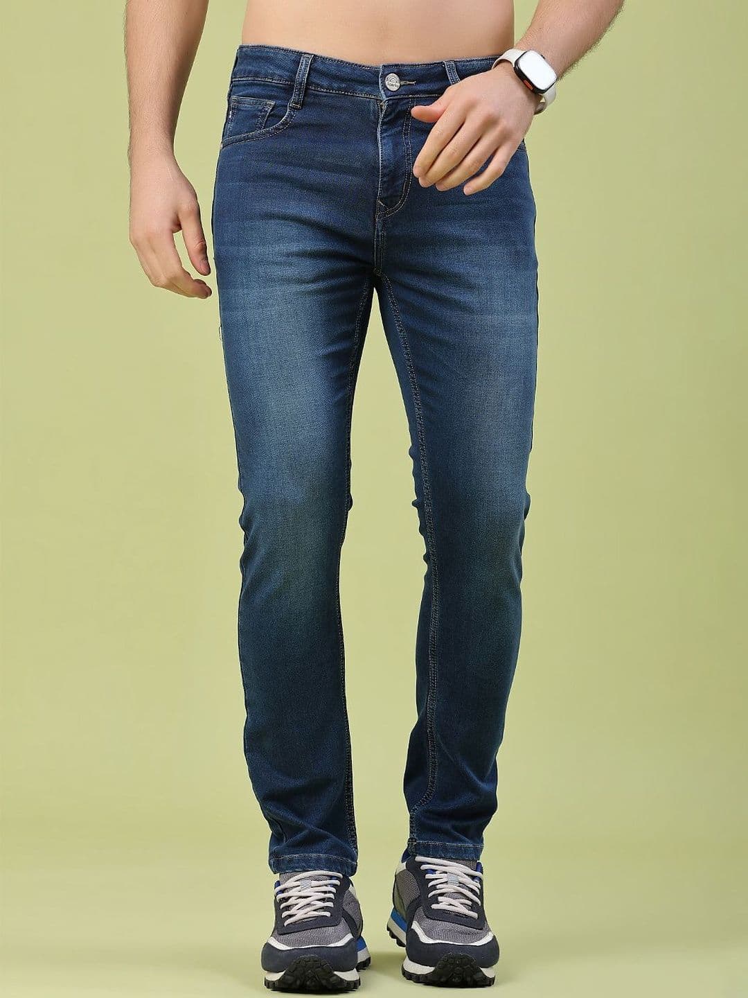 V-Mart Men Skinny Fit Mid-Rise Light Fade Cotton Jeans - view 1
