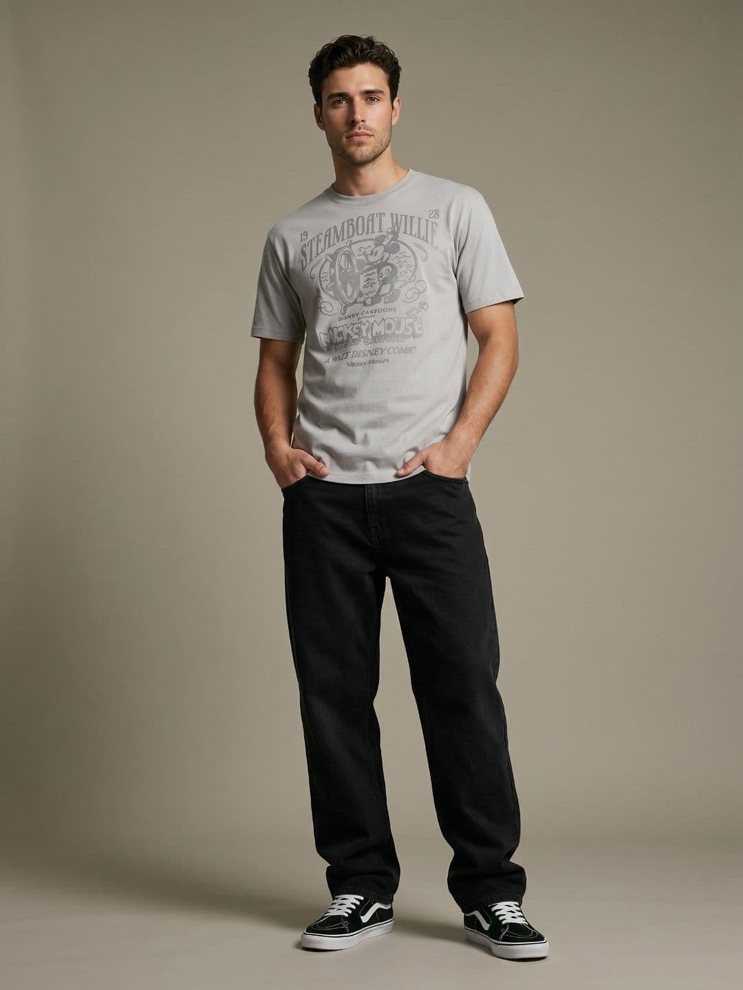glitchez Mickey Mouse Printed Relaxed Fit T-shirt thumbnail 3