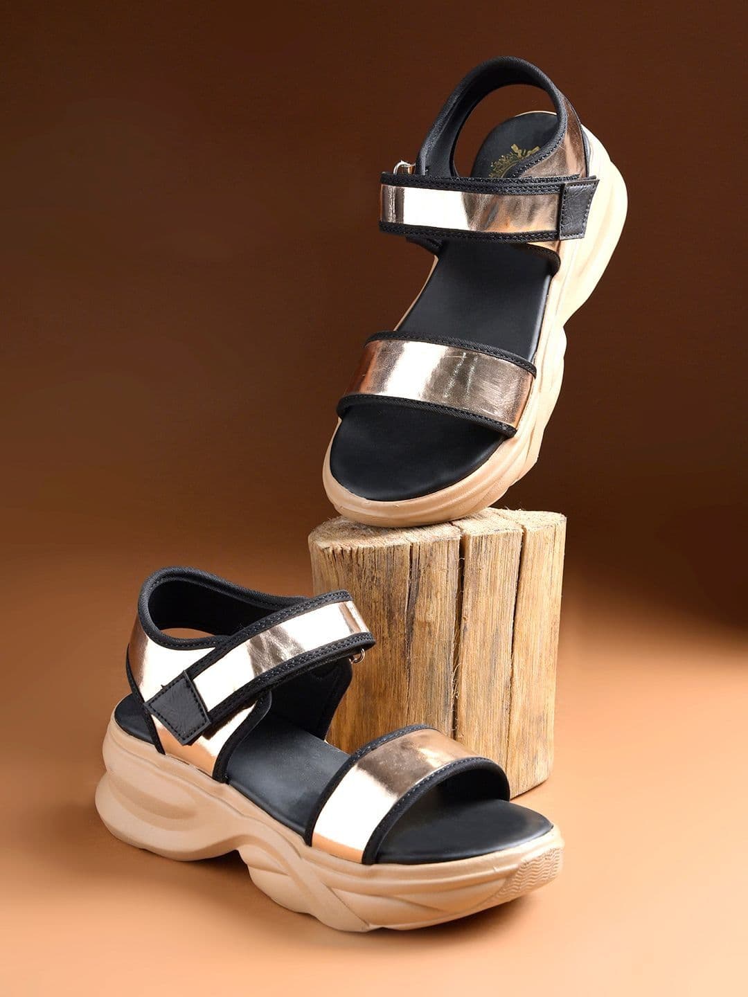 Shoetopia Colourblocked Flatform Sandals thumbnail 4