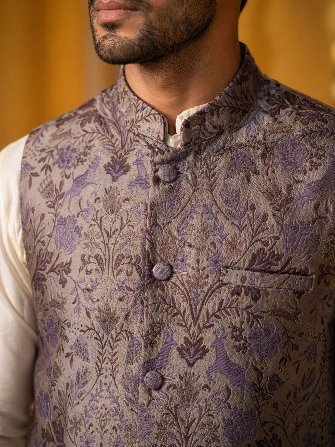 Jompers Printed Satin Nehru Jackets thumbnail 5