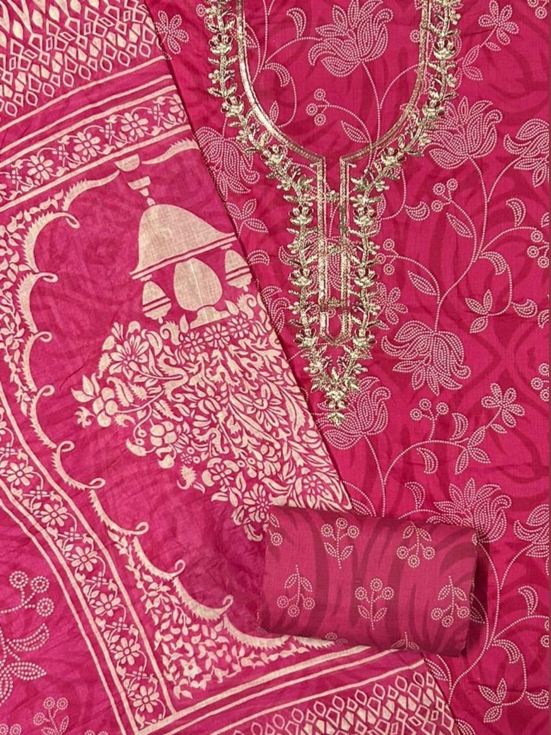 EJS Embroidered Pure Cotton Unstitched Pure Cotton Dress Material thumbnail 2