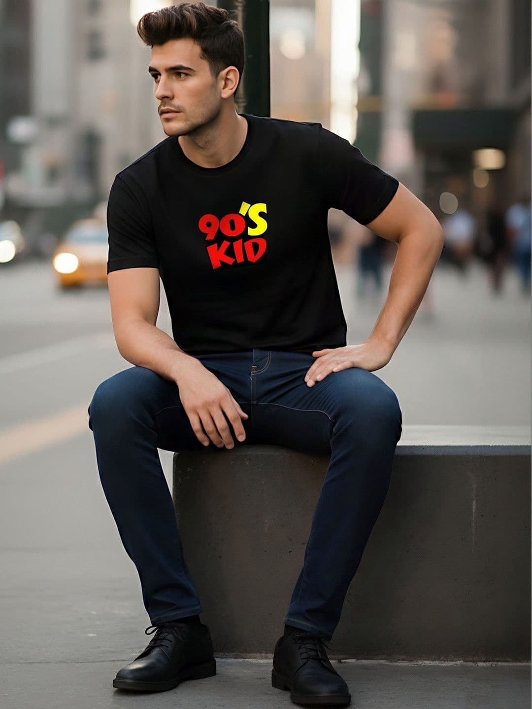 SYMBLANCE Men Typography Printed T-shirt thumbnail 3