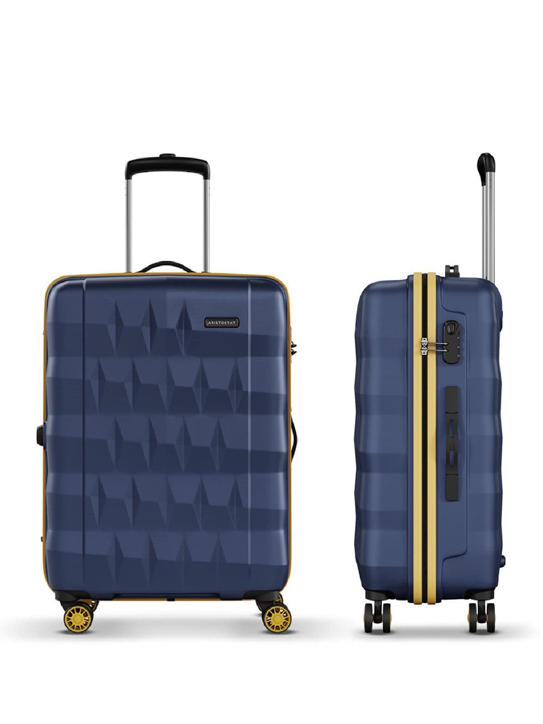 Aristocrat Comet Blue Large Hard Luggage 76cm Check-in Trolley Bag with Smooth 8-Wheel thumbnail 5